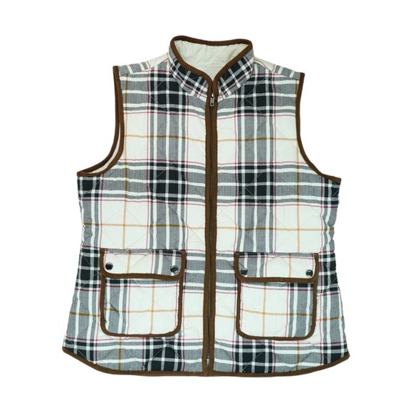 Foxcroft NYC‎ Insulated Quilted Plaid Vest, Size Large L ~ Women's ~ Full zip - Picture 1 of 5